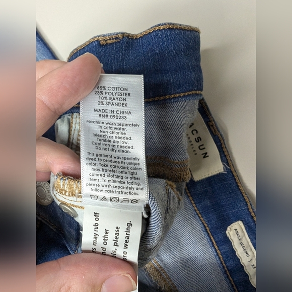 Pac Sun Womens Ankle Jegging Size 23 - 2 Blue Stripes down the side - Picture 7 of 11